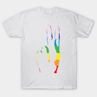 rainbow pride peace sign T-Shirt